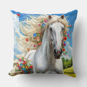Cojín Decorativo Caballo y flores