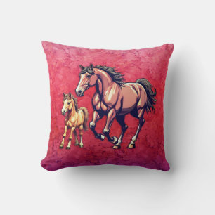 Cojín Decorativo Caballo y pie en el fondo texturado