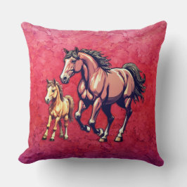 Cojín Decorativo Caballo y pie en el fondo texturado