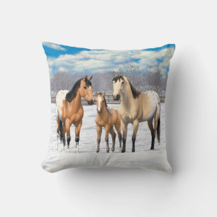Cojín Decorativo Caballos Appaloosa De Cuello Rojo