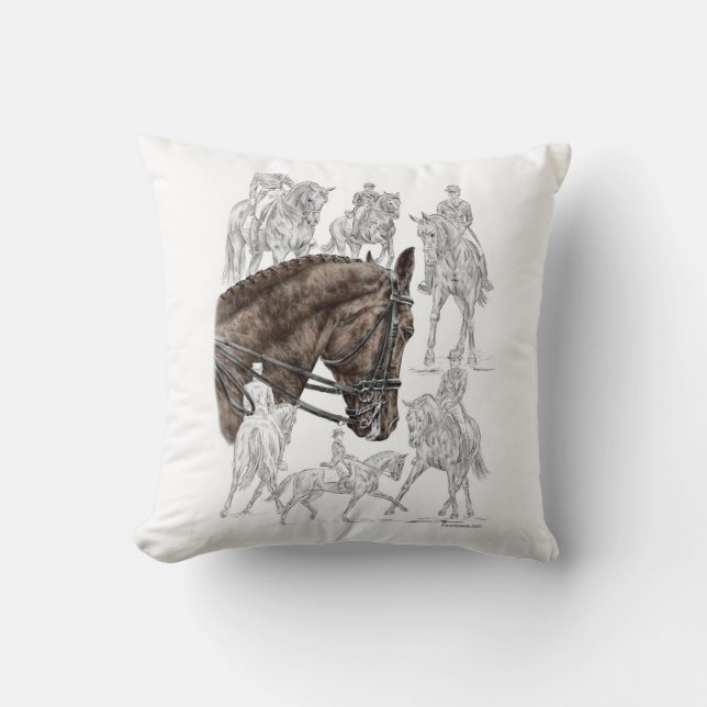 Cojín Decorativo Caballos de Dressage recopilados FEI (Anverso)