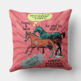 Cojín Decorativo caballos de estilo cómico tonto