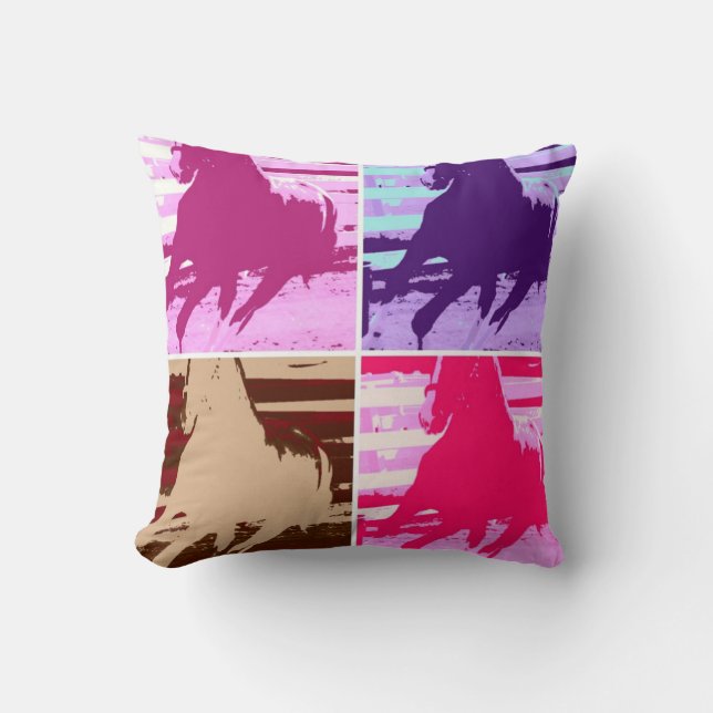 Cojín Decorativo Caballos de Galloping (Anverso)