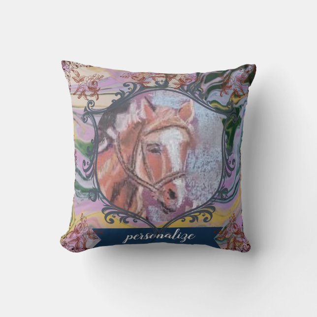 Cojín Decorativo caballos del libro de relatos mágicos (Anverso)