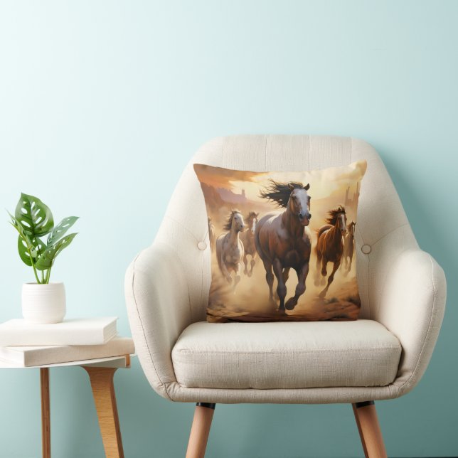 Cojín Decorativo Caballos en el desierto (Silla)
