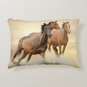 Cojín Decorativo Caballos en puesta del sol
