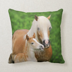Cojín Decorativo Caballos Haflinger cortan foto de Mamá de beso de