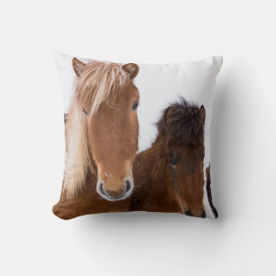 Cojín Decorativo Caballos islandeses lindos juntos