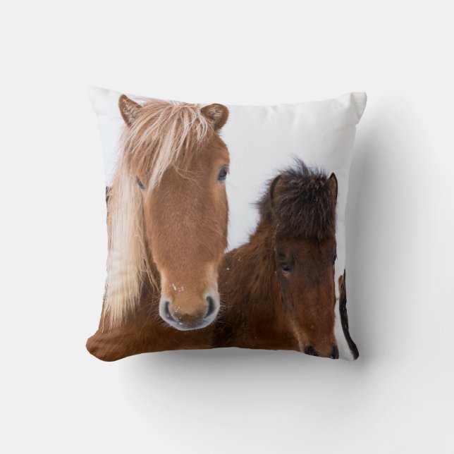 Cojín Decorativo Caballos islandeses unidos (Anverso)