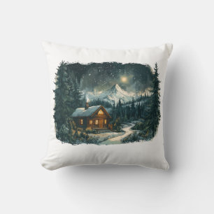 Cojín Decorativo Cabaña acogedora en invierno maravilla