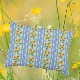 Cojín Decorativo Cabaña Campestre Azul Blanco Amarillo Girasoles