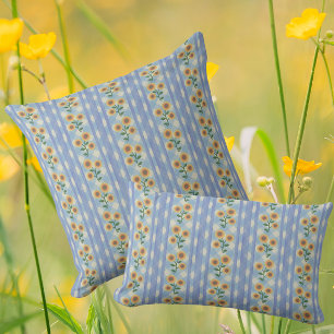 Cojín Decorativo Cabaña Campestre Azul Blanco Amarillo Girasoles