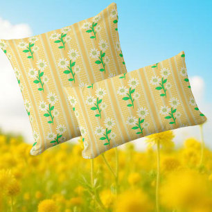 Cojín Decorativo Cabaña Campestre Blanco Verde Amarillo Girasoles