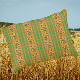 Cojín Decorativo Cabaña Campestre Marrón Verde Amarillo Girasoles