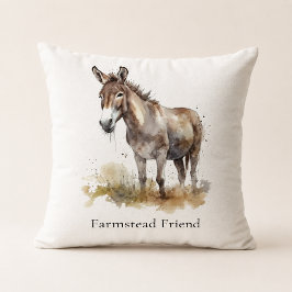 Cojín Decorativo Cabaña de campo personalizada con acento de burro