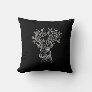 Cojín Decorativo Cabaña de hongos de cuerno de ciervo Goblincore Vi