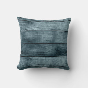 Cojín Decorativo Cabaña de Madera Azul Sombras Oscuras Carpintería