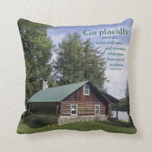Cojín Decorativo Cabaña de madera con poesía