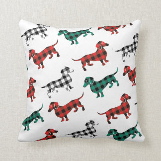 Cojín Decorativo Cabaña de madera pasada de moda de los Dachshunds