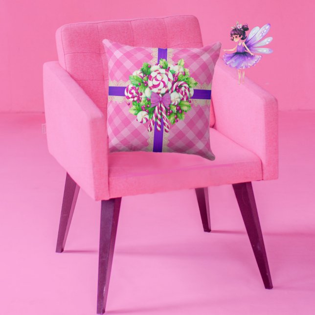 Cojín Decorativo Cabaña dulce rosa y morada (Subido por el creador)