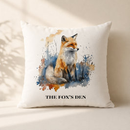 Cojín Decorativo Cabaña personalizada de zorro estilo Northwoods