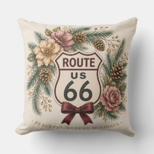 Cojín Decorativo Cabaña Rústica Plaid Rojo de Búfalo Ruta 66 Invier