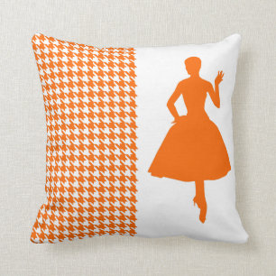 Cojín Decorativo Cabellera Tangerine Moderna con Silhouette