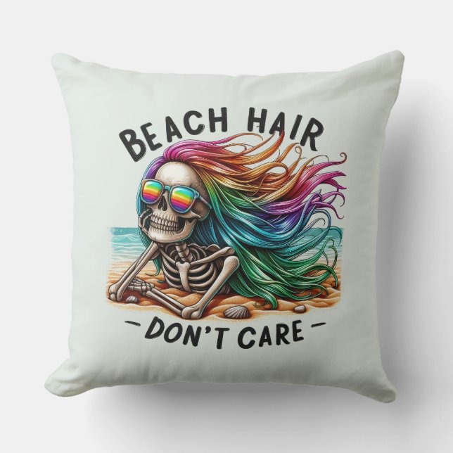 Cojín Decorativo Cabello de playa no importa - Skeleton (2) (Anverso)