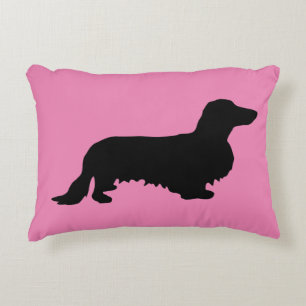 Cojín Decorativo Cabello largo de Dachshund - Silhouette 1