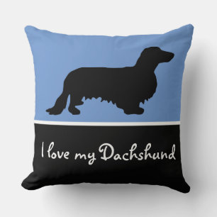 Cojín Decorativo Cabello largo de Dachshund - Silhouette 1