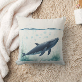 Cojín Decorativo Cabeza blanca submarina de ballena