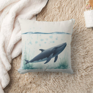 Cojín Decorativo Cabeza blanca submarina de ballena