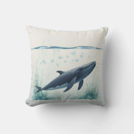 Cojín Decorativo Cabeza blanca submarina de ballena