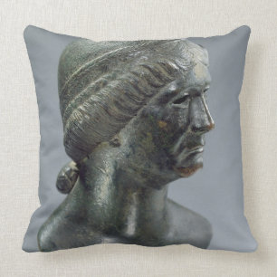 Cojín Decorativo Cabeza de bronce de una mujer, identificada a