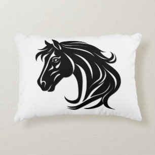 Cojín Decorativo Cabeza de caballo negro magnífica