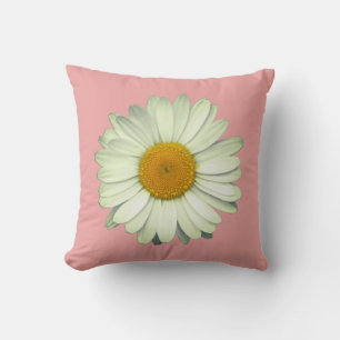 Cojín Decorativo Cabeza de flor de margarita linda en rosa