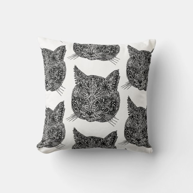 Cojín Decorativo Cabeza de gato ornamental (Anverso)