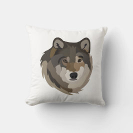 Cojín Decorativo Cabeza de lobo Animal Gray Wilf Wolf