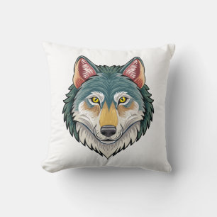 Cojín Decorativo Cabeza de lobo desde el frente
