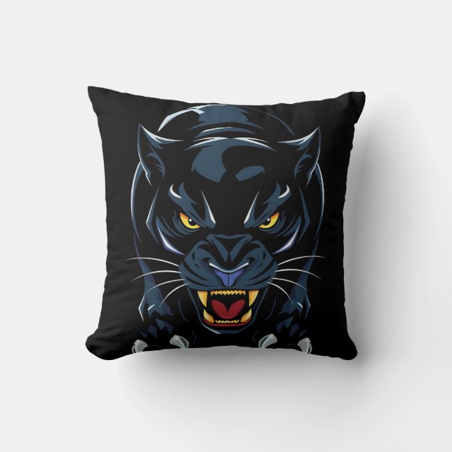 Cojín Decorativo Cabeza de pantera negra (Anverso)