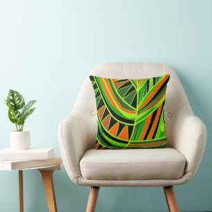 Cojín Decorativo Cabeza de pescado deja Jazz S Naranja Green Brown