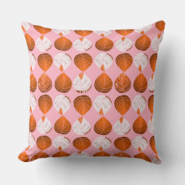 Cojín Decorativo Cabeza de pescado deja Naranja marrón rosa blanco