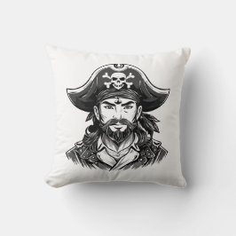 Cojín Decorativo Cabeza de pirata con sombrero marinero y parche en
