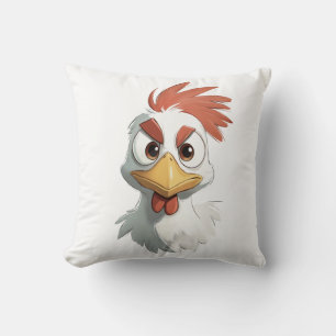Cojín Decorativo Cabeza de Pollo de Dibujos Animados Enojada