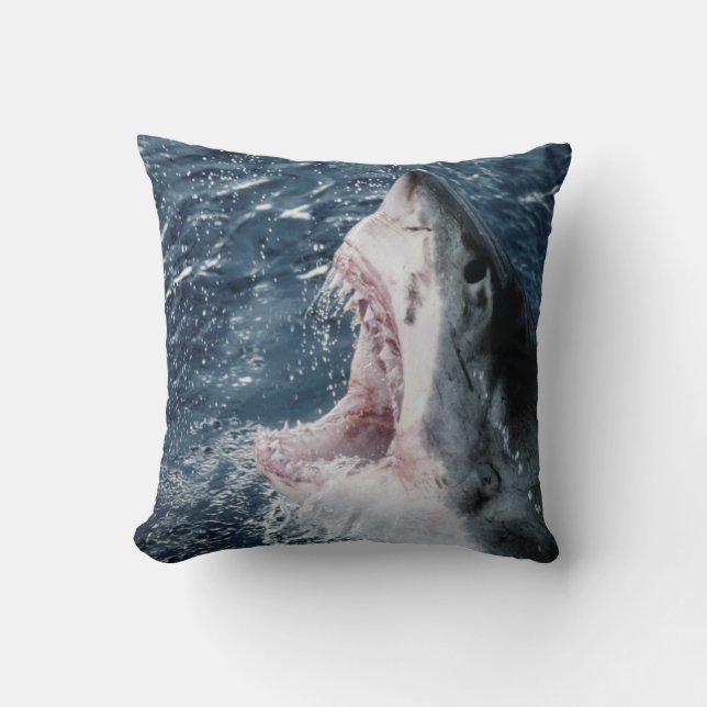 Cojín Decorativo Cabeza de tiburón blanco (Anverso)