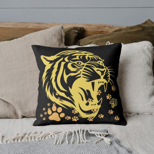 Cojín Decorativo Cabeza de Tigre Safari Gráfico Bonito Rugido Pata