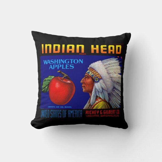 Cojín Decorativo Cabeza india de Washington manzanas (Anverso)