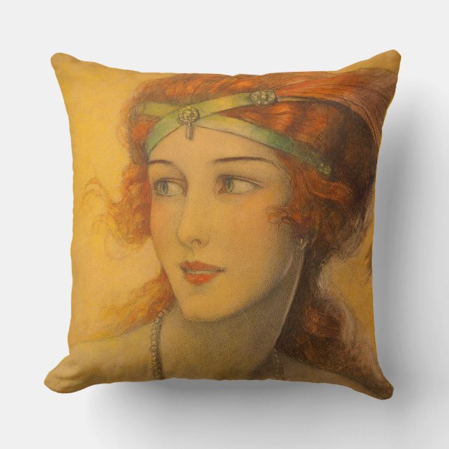 Cojín Decorativo Cabeza roja preciosa en 1919 (Anverso)