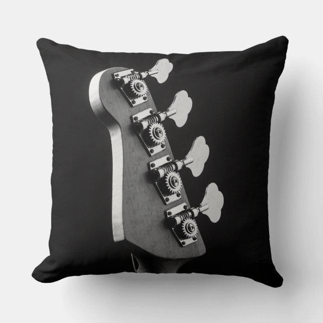 Cojín Decorativo Cabezal de la guitarra baja (Anverso)