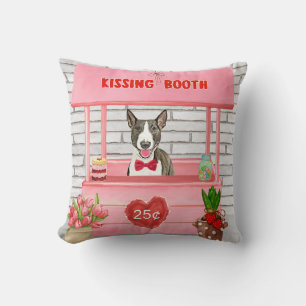 Cojín Decorativo Cabina de besos del perro Terrier el día de San Va